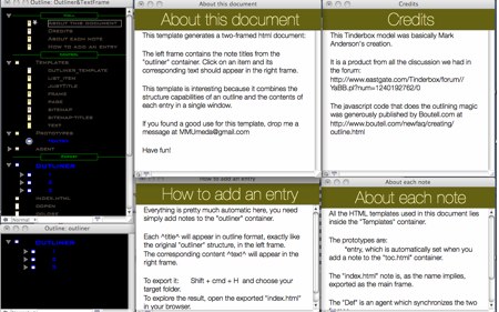 Tinderbox: HTML outliner